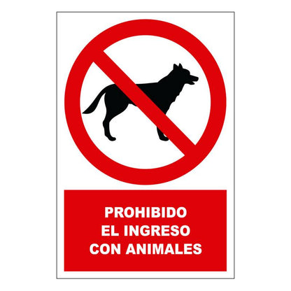 señal de prohibido mascotas adhesiva