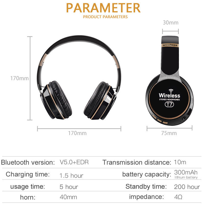 audifonos inalambricos T7 con tiempo de duracion de 5 horas