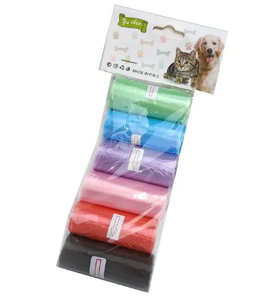 Bolsa de basura de 5 unidades con Colores variados Desechables Para Heces de Mascotas. Biodegradable