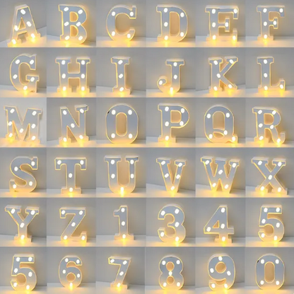 Letras blancas con Luz Led