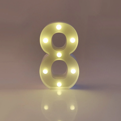 numeros del 0 al 9 blancos con Luz Led