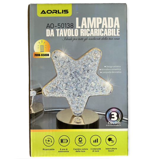 Lampara de mesa con forma de estrella