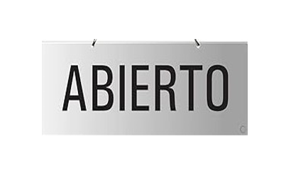 placa de metal de "Abierto" para puerta, pared y demas