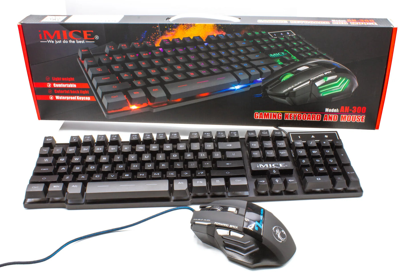 Kit gamer teclado modelo AN-300 con mouse gamer incluido