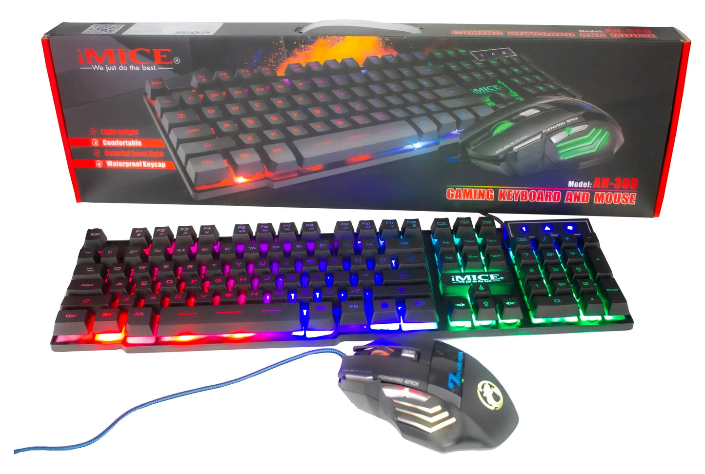 Kit gamer teclado modelo AN-300 con mouse gamer incluido