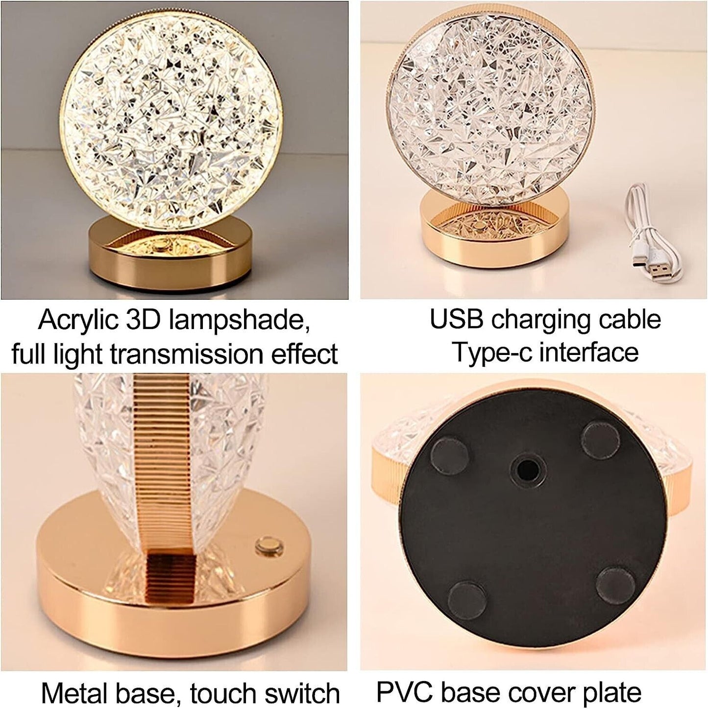 Lampara con forma circular de mesa de noche