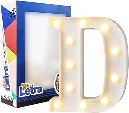 Letras blancas con Luz Led