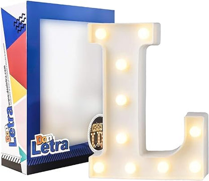 Letras blancas con Luz Led