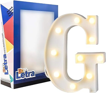 Letras blancas con Luz Led